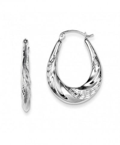 Sterling Silver Diamond Scalloped Earrings