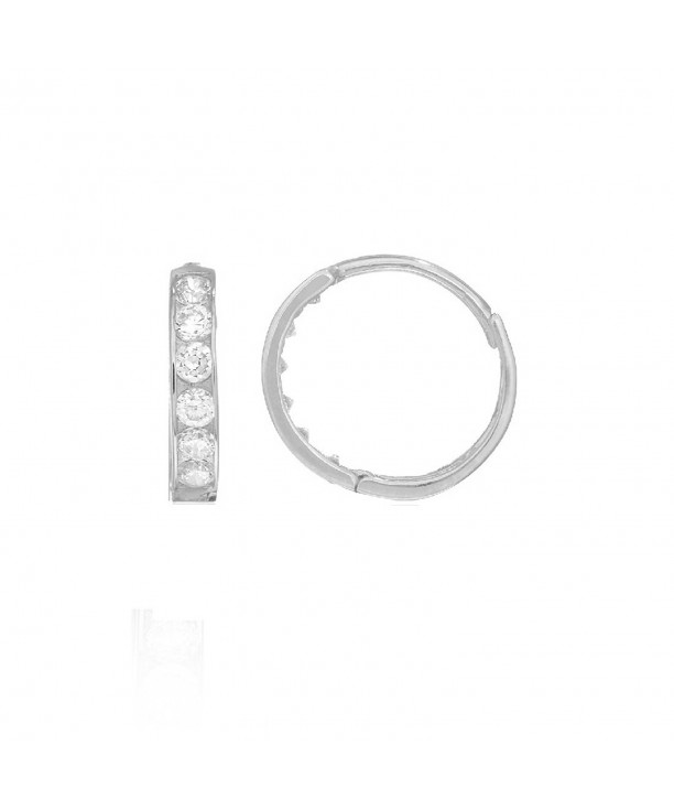 Solid Huggie Zirconia Channel Earrings