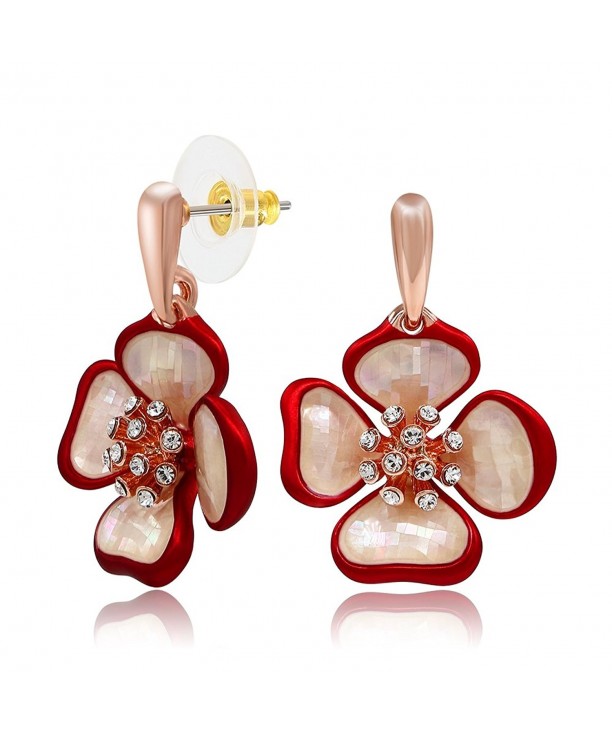 Kemstone Crystals Flower Earrings Jewelry