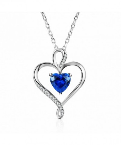 Caperci Sterling Created Sapphire Necklace