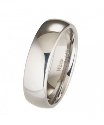 MJ 7mm White Tungsten Carbide Polished Classic Wedding Ring Band ...