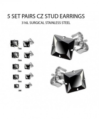Surgical Stainless Princess Zirconia Earring