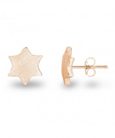 Plated Sterling Geometric 6 Point Earrings