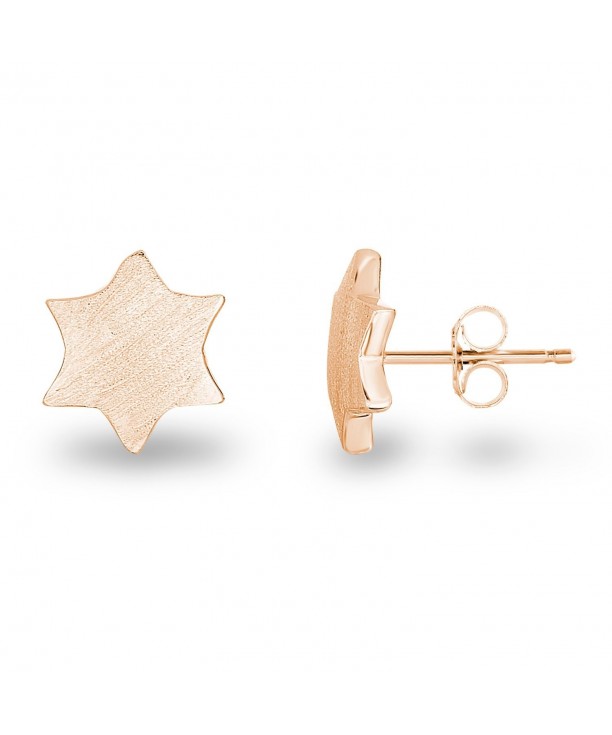 Plated Sterling Geometric 6 Point Earrings