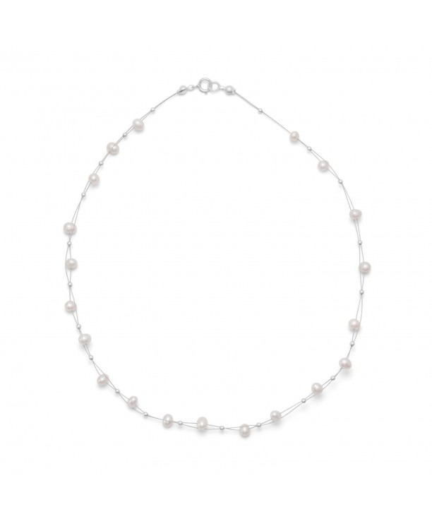 Sterling Intertwined Cultured Freshwater Necklace