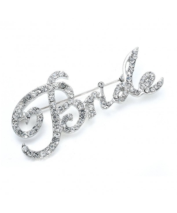 Mariell Crystal Rhinestone Brooch Lettering