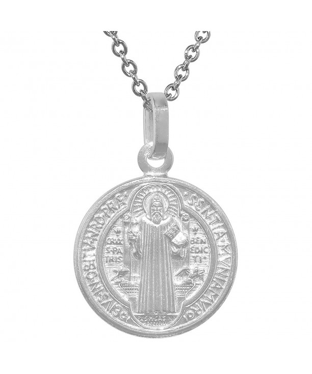 Sterling Silver Benedict Medal Round