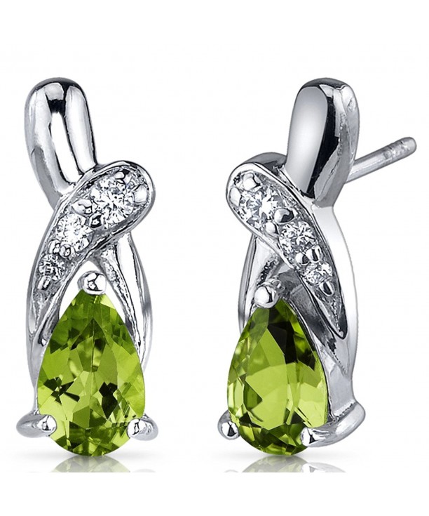 Peridot Earrings Sterling Silver Accent