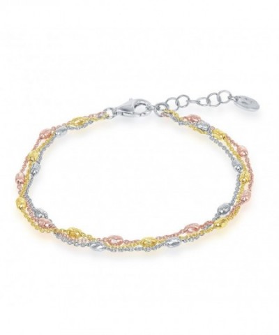 Sterling Silver Italian Tri Color Bracelet