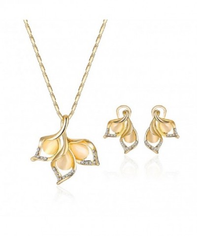 Fashion Folwers Pendant Necklace Earrings