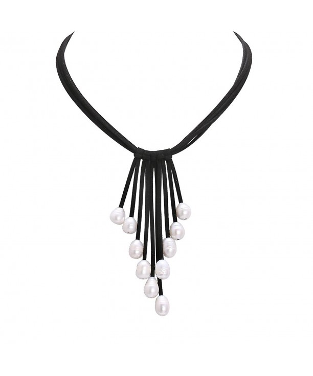 Aobei Freshwater Cultured Leather Necklace