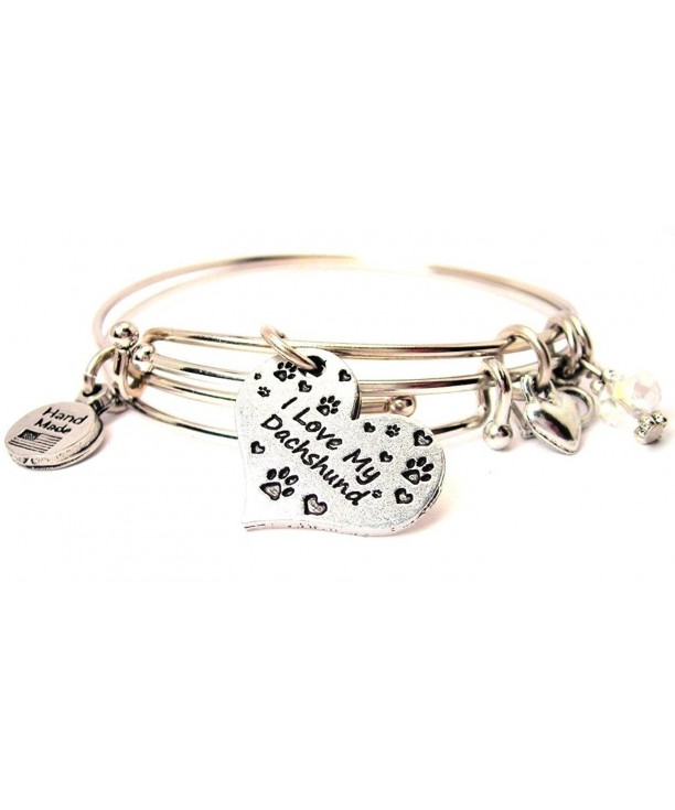 Love Dachshund Heart Bangle Set