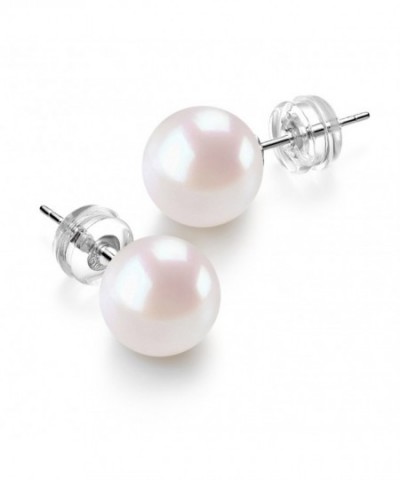 White Freshwater Cultured Round Earrings