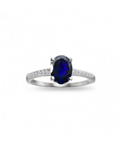 Sterling Silver Created Sapphire White