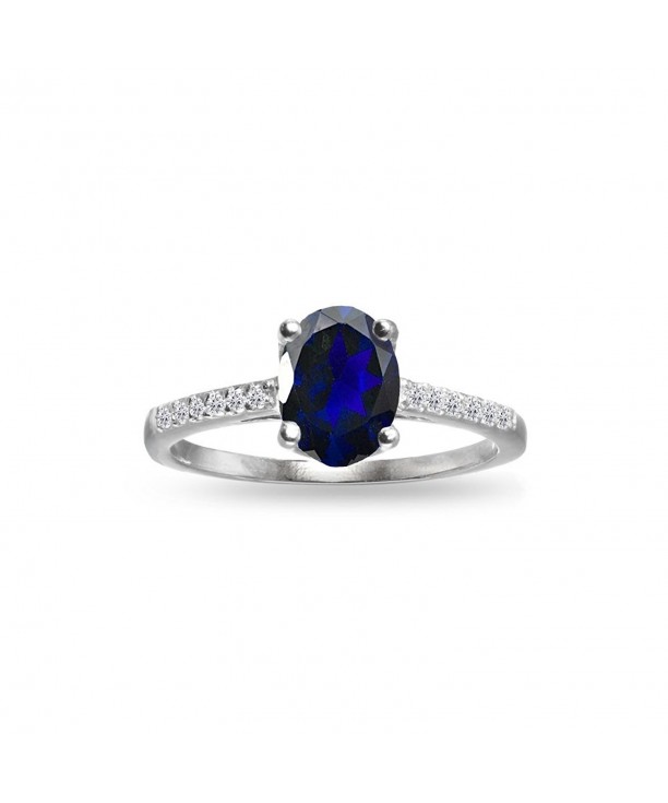 Sterling Silver Created Sapphire White