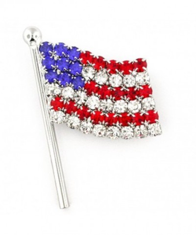 PinMarts Silver Rhinestone American Patriotic