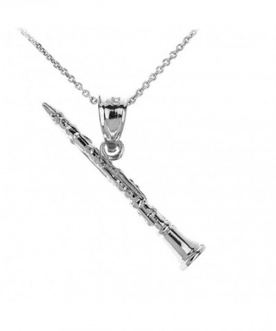 Sterling Music Clarinet Pendant Necklace