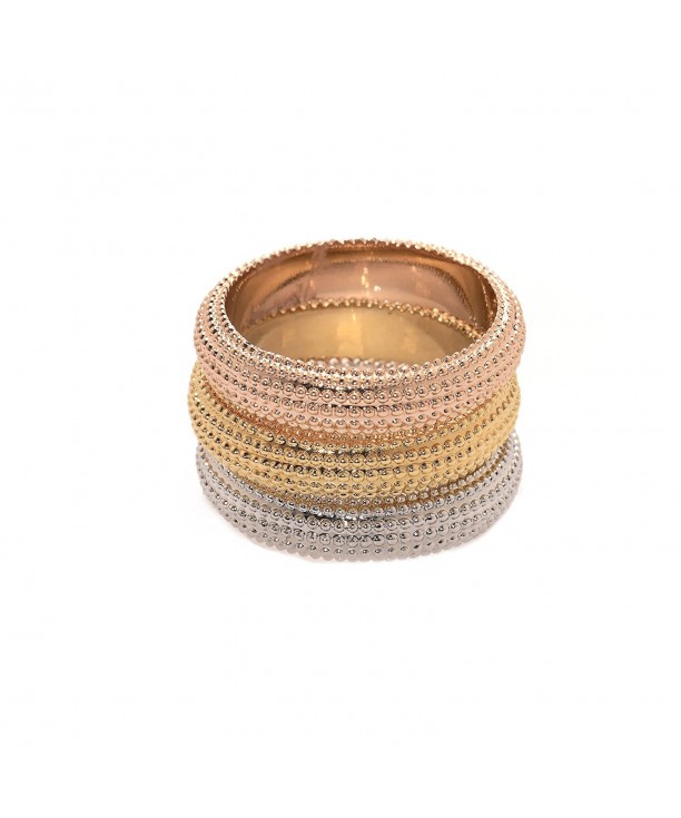Women's Brushed Gold-Plated 3 Piece Stackable Ring Set C812ME53KST