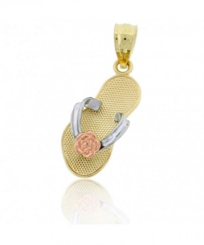 Gold Flip flop Sandal Flower Charm