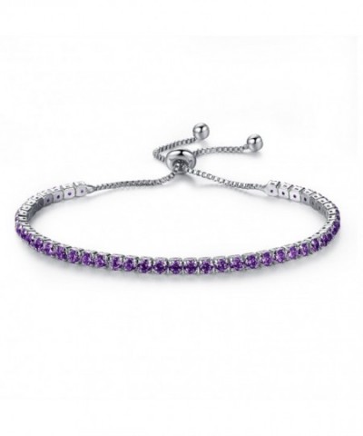 Platinum Zirconia Birthstone Crystal Bracelet