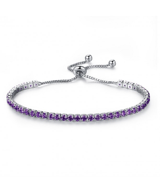 Platinum Zirconia Birthstone Crystal Bracelet