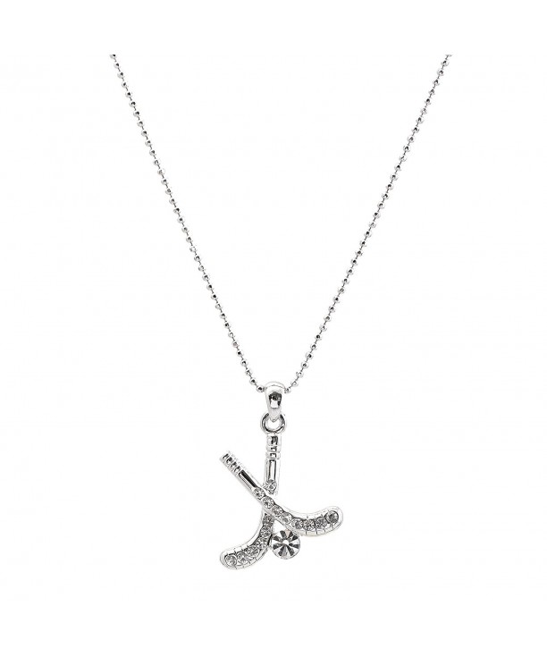 Spinningdaisy Gloss Crystal Hockey Necklace