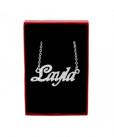 Name Necklace Layla White Plated