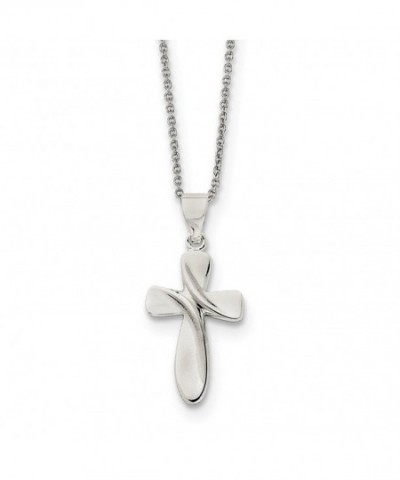 Sterling Silver Polished Cross Necklace