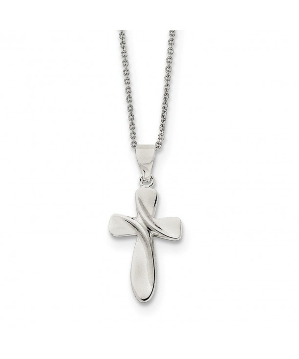Sterling Silver Polished Cross Necklace