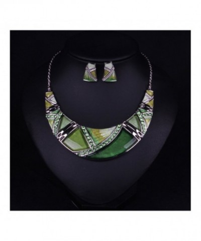 Hamer Multi color Statement Necklace Earrings