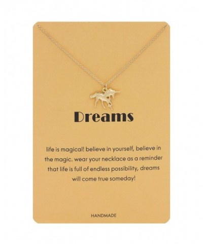 Hanloud Unicorn Pendant Necklace Animal