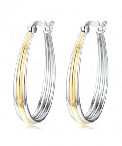 Two tone Jewelry Sterling Silver Earrings