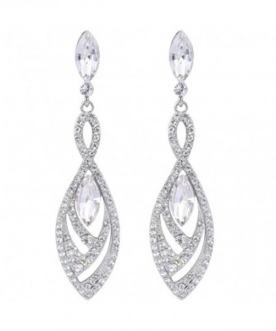 BriLove Gorgeous Chandelier Teardrop Silver Tone