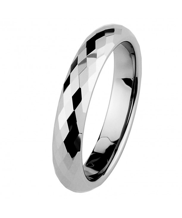 4mm Faceted Tungsten Wedding Band