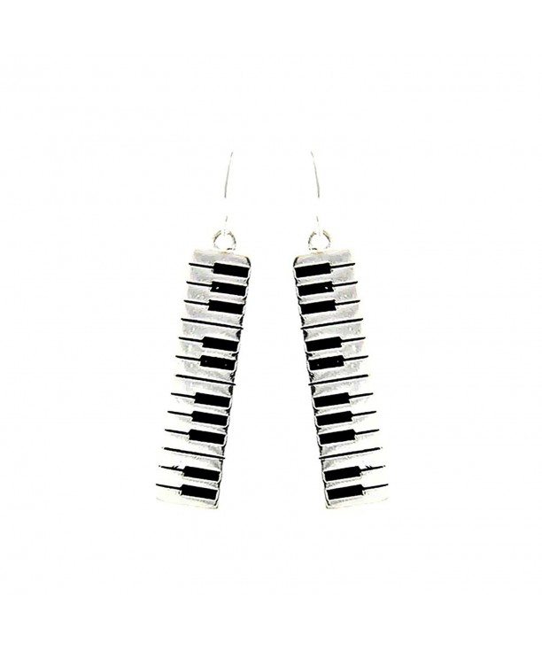 Silver Piano Organ Keyboard Earrings