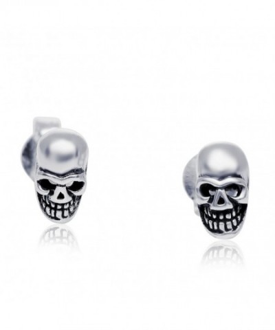 Sterling Silver Skull Head Earrings