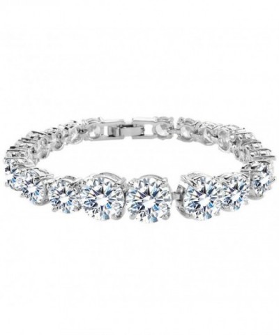 EVER FAITH Silver Tone Bridal Bracelet