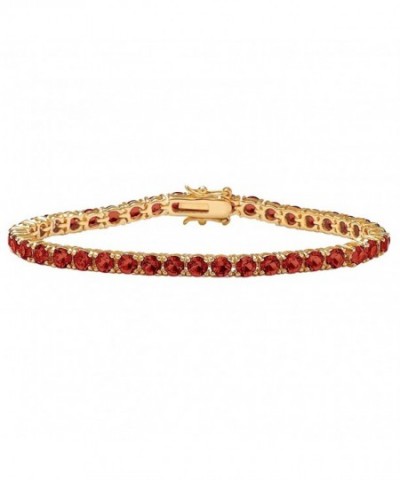 Simulated Birthstone Gold Plated Tennis Bracelet