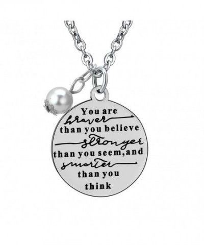 Stainless Stronger Smarter Inspirational Neckalce