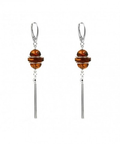 Honey Sterling Silver Leverback Earrings