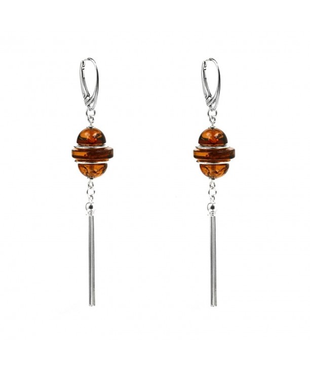 Honey Sterling Silver Leverback Earrings