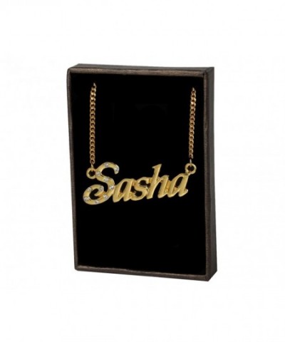 Name Necklace Sasha Yellow Plated