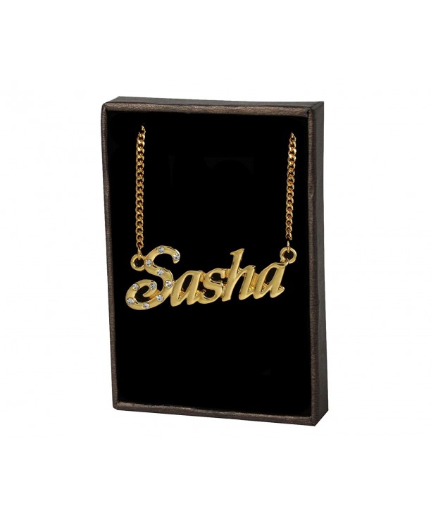 Name Necklace Sasha Yellow Plated