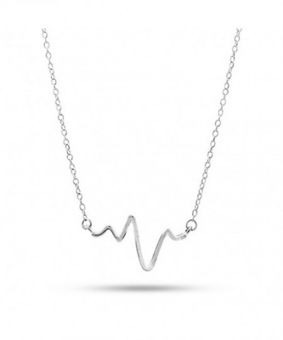 Petite Sterling Silver Heartbeat Necklace