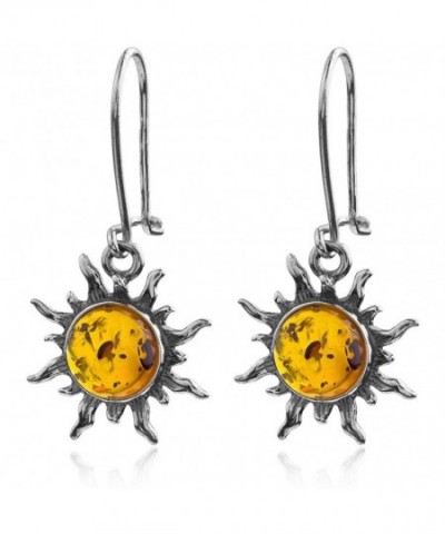 Amber Sterling Silver Small Earrings