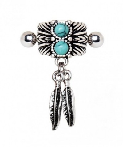 Turquoise Feather Cartilage Earring Piece