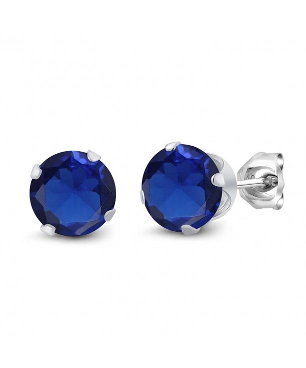 Simulated Sapphire Sterling Silver Earrings