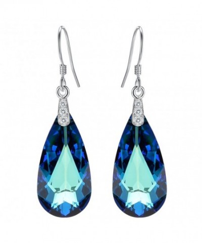 EleQueen Sterling Teardrop Earrings Swarovski