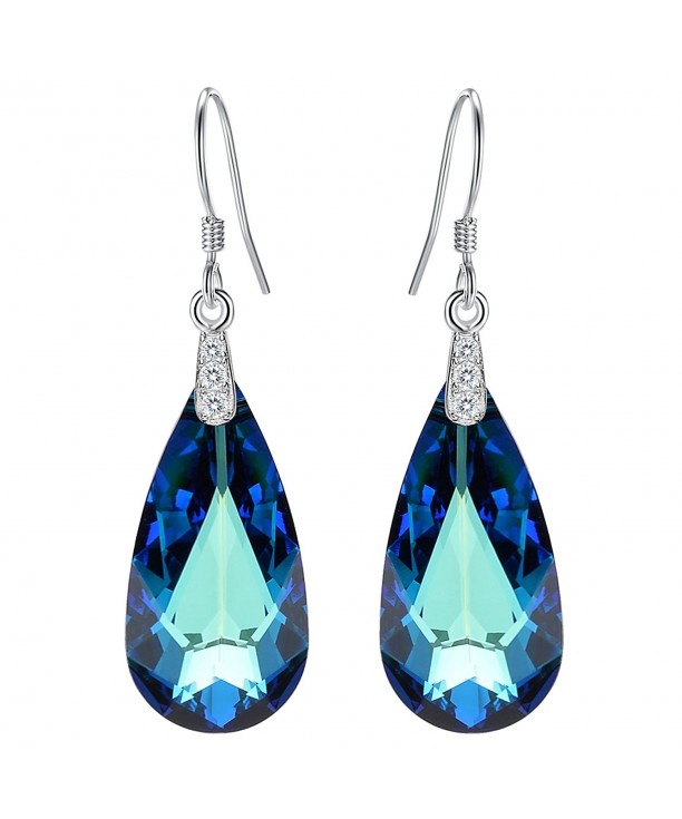 EleQueen Sterling Teardrop Earrings Swarovski