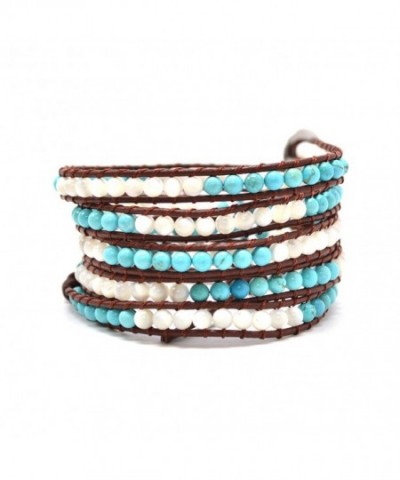 Bracelet Turquoise Semiprecious Authentic Leather